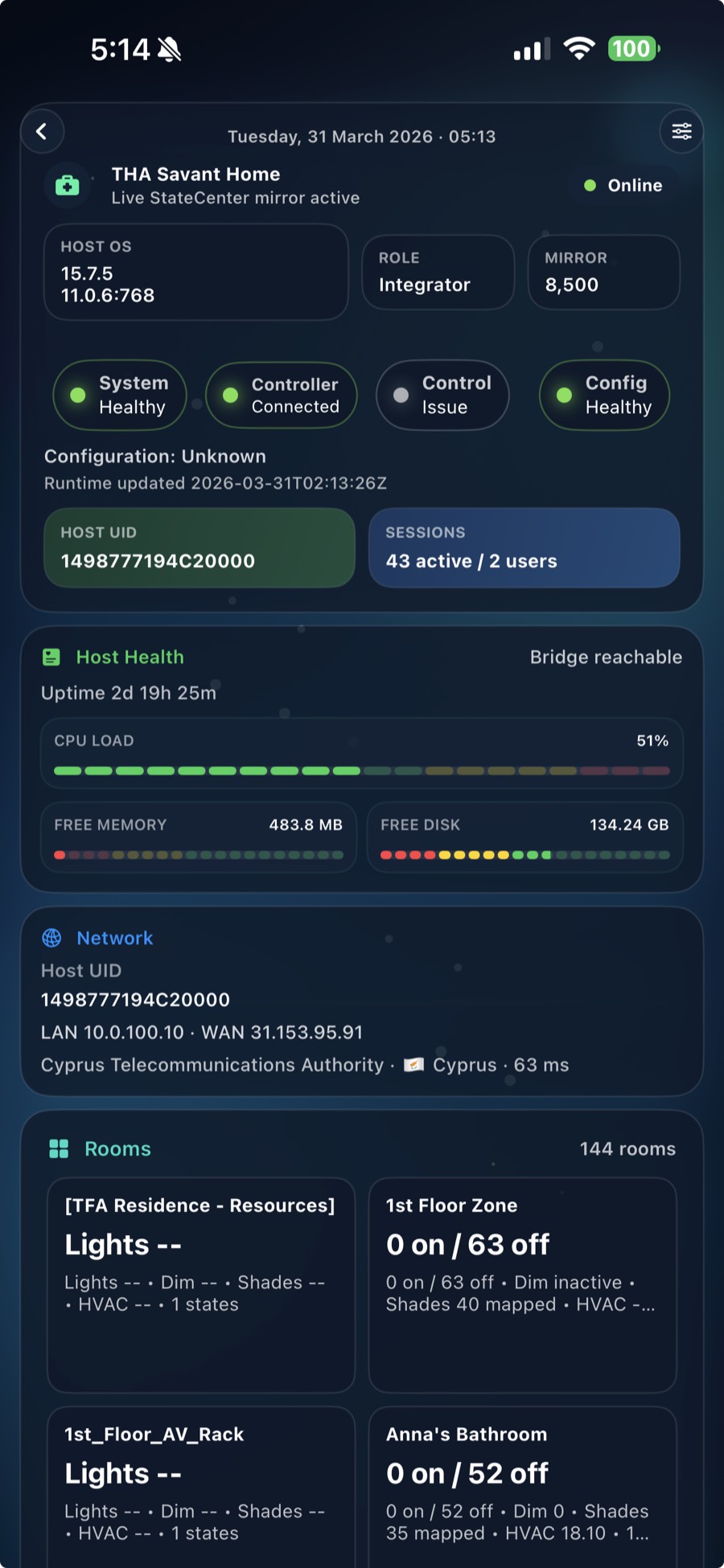 Sentinel Pro app screen showing user and system management.