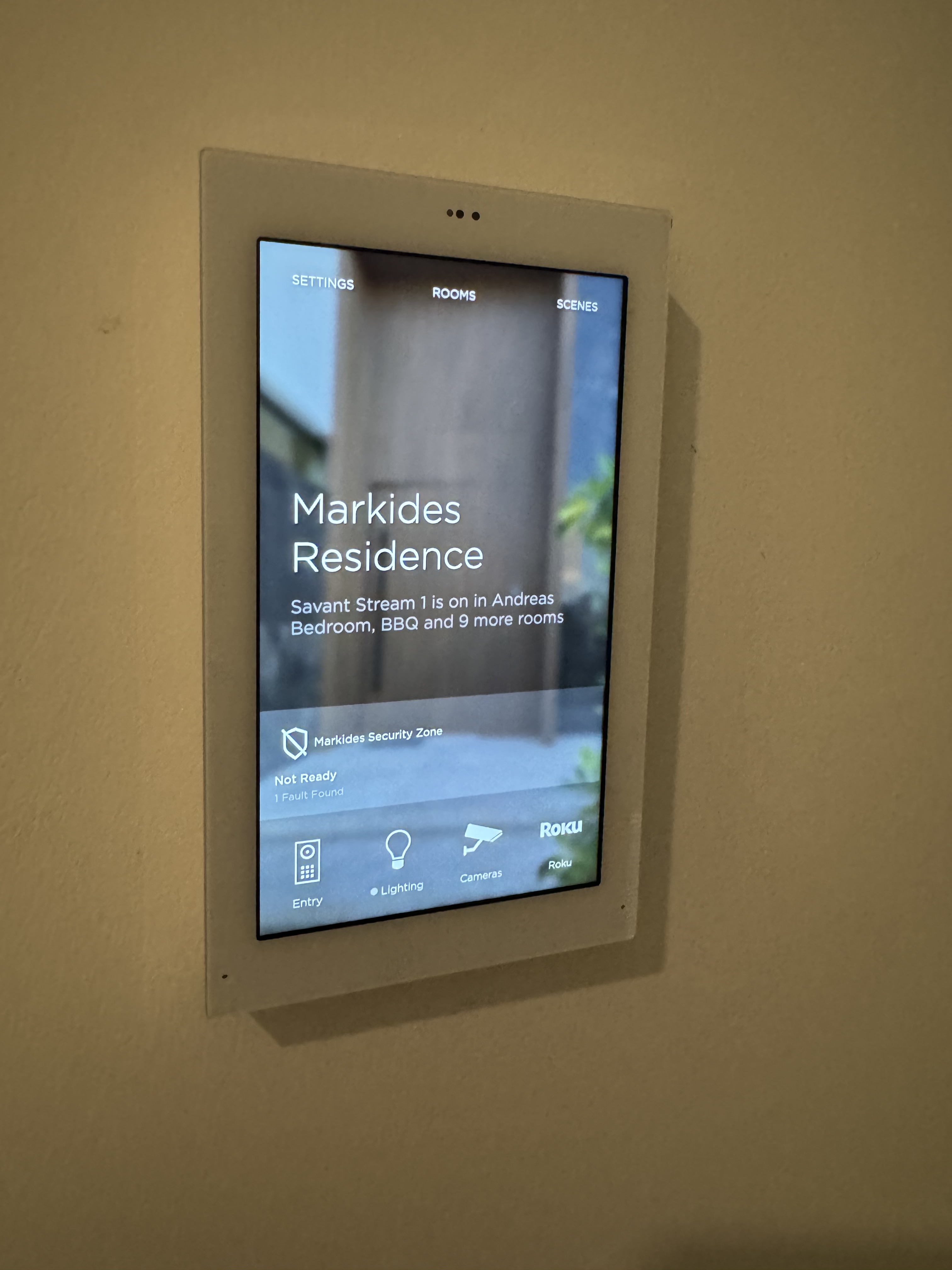 Wall touch panel interface